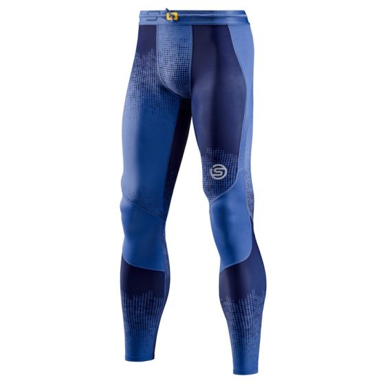 SKINS SKINS MEN'S COMPRESSION LONG TIGHTS 3-SERIES - DOT FADE BLUE