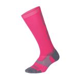 2XU Unisex Vectr Light Cushion FullLength, hot pink/grey