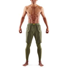 Skins Mens 5-Series Superpose Long Tights (khaki)